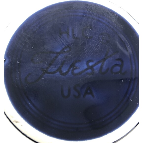 Fiesta Ware Cobalt Blue O Ring Handle Coffee Mug HLC USA Homer Laughlin Set Of 3 - Picture 8 of 12